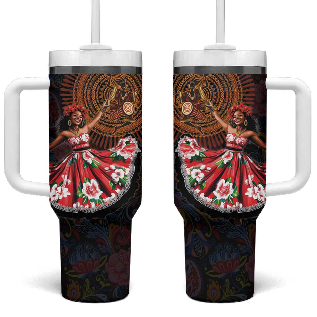Ladies Sega Dance Tumbler With Handle Paisley Mix African Pattern LT15