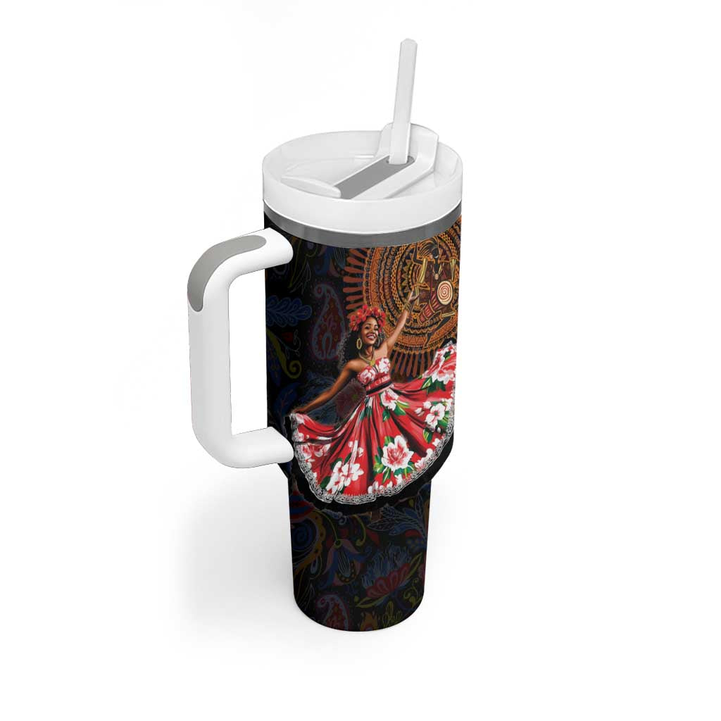 Ladies Sega Dance Tumbler With Handle Paisley Mix African Pattern LT15