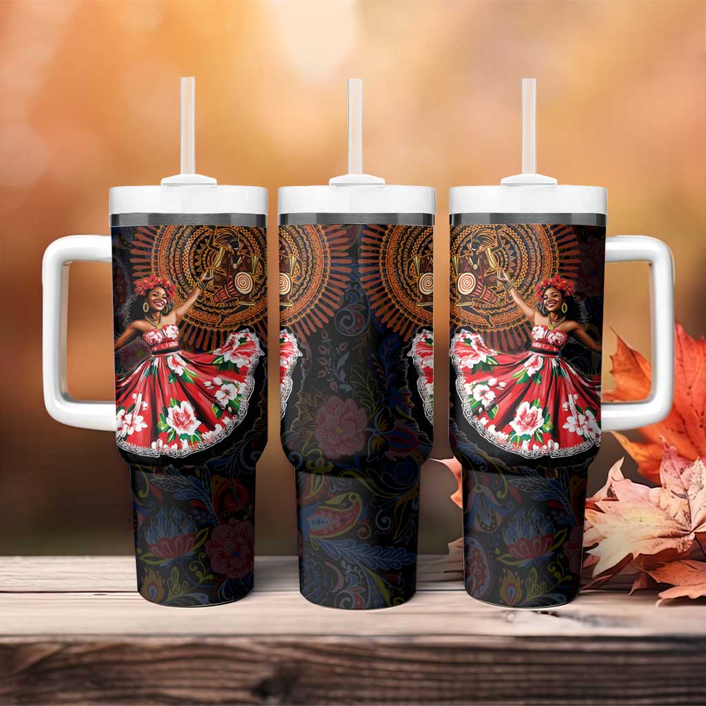 Ladies Sega Dance Tumbler With Handle Paisley Mix African Pattern LT15