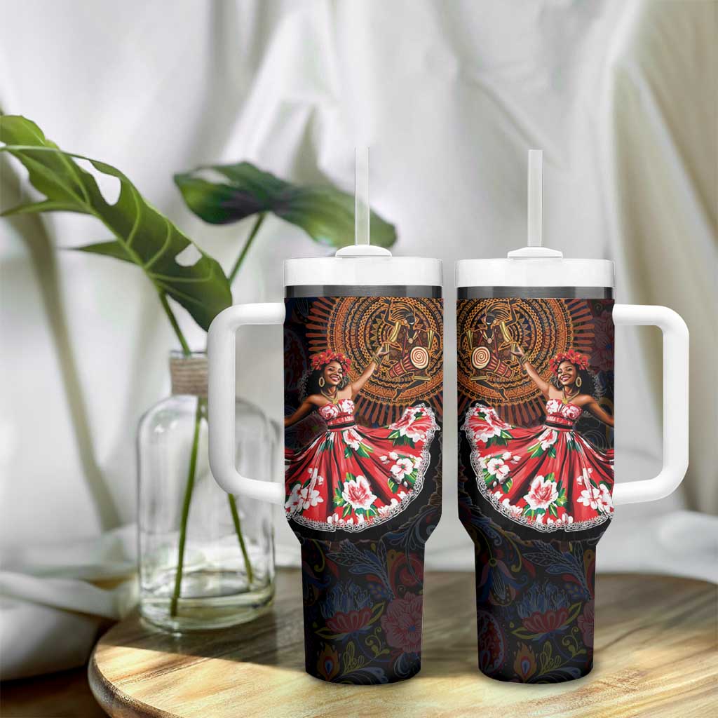 Ladies Sega Dance Tumbler With Handle Paisley Mix African Pattern LT15