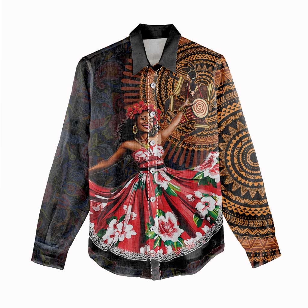 Ladies Sega Dance Women Casual Shirt Paisley Mix African Pattern LT15