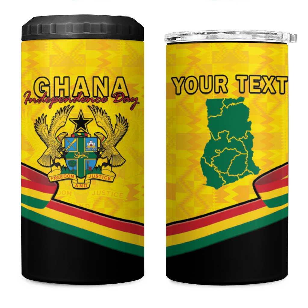 Personalised Afro Ghana 4 in 1 Can Cooler Tumbler 68th Anniversary Independence LT15