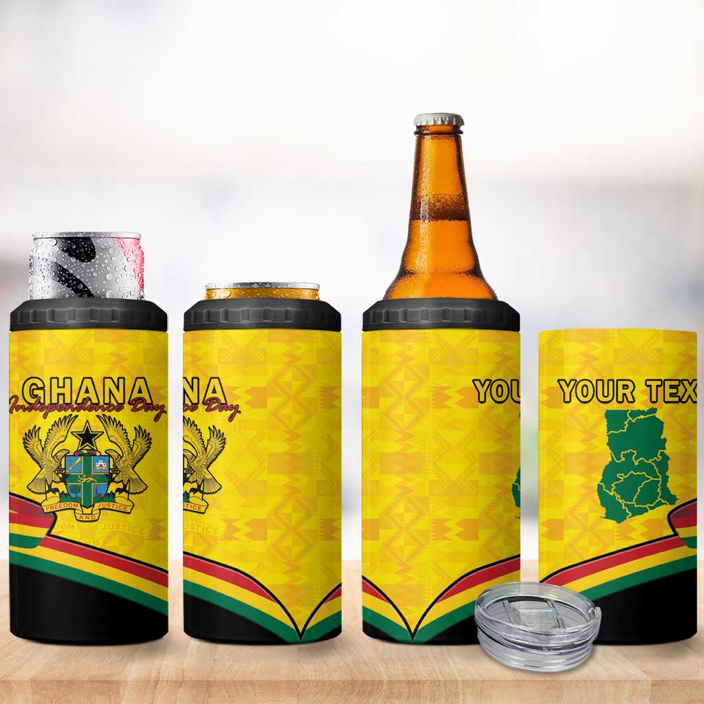 Personalised Afro Ghana 4 in 1 Can Cooler Tumbler 68th Anniversary Independence LT15