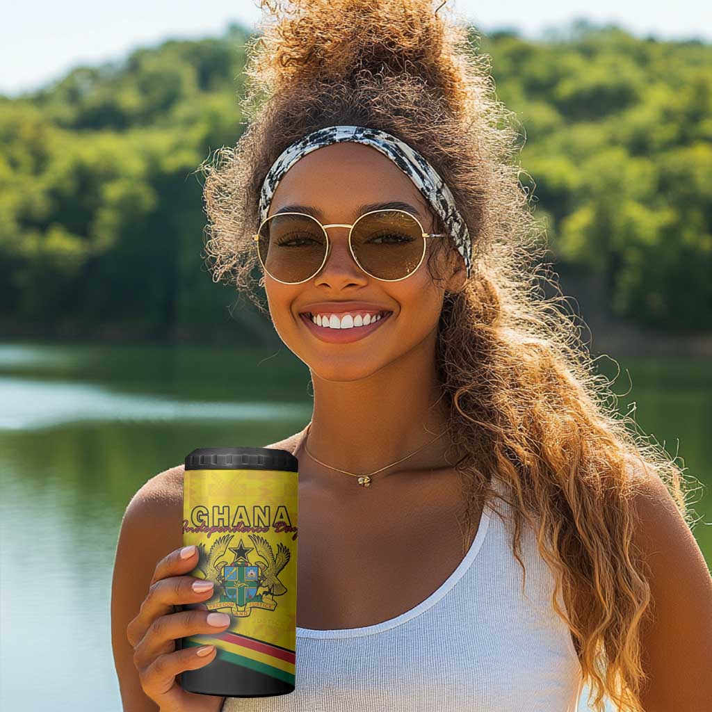 Personalised Afro Ghana 4 in 1 Can Cooler Tumbler 68th Anniversary Independence LT15