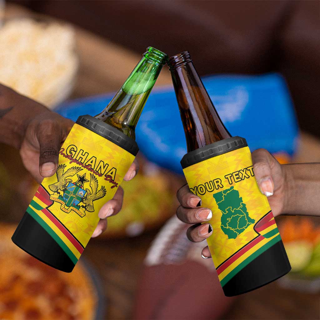 Personalised Afro Ghana 4 in 1 Can Cooler Tumbler 68th Anniversary Independence LT15
