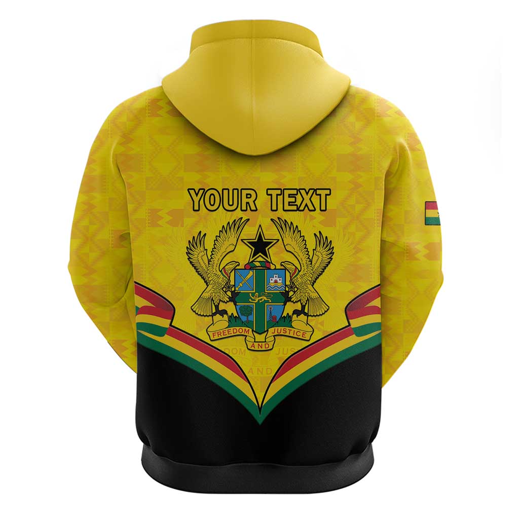Personalised Ghana Independence Day Hoodie Coat Of Arms With Kente Pattern LT15