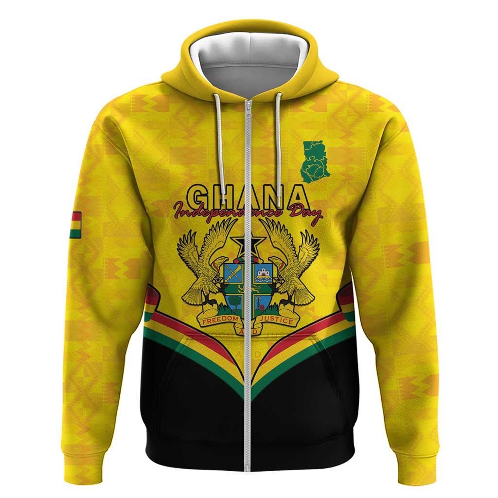 Personalised Ghana Independence Day Hoodie Coat Of Arms With Kente Pattern LT15
