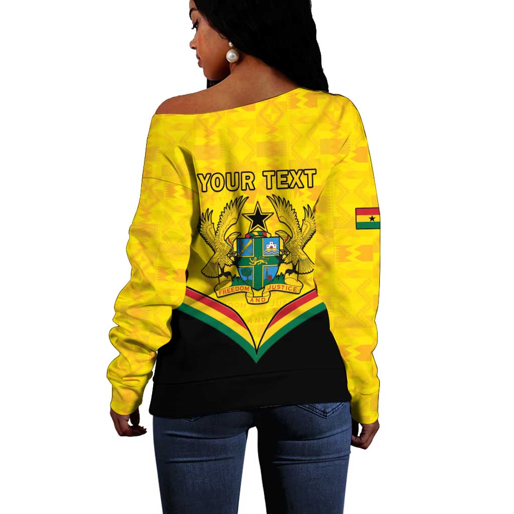 Personalised Afro Ghana Off Shoulder Sweater 68th Anniversary Independence LT15