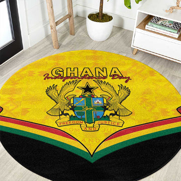 Afro Ghana Round Carpet 68th Anniversary Independence LT15