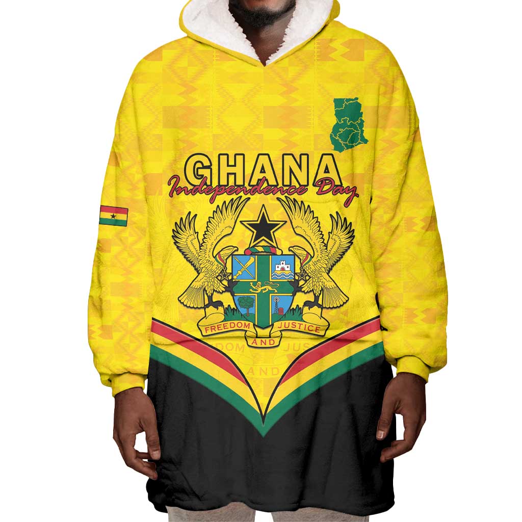 Personalised Afro Ghana Wearable Blanket Hoodie 68th Anniversary Independence LT15