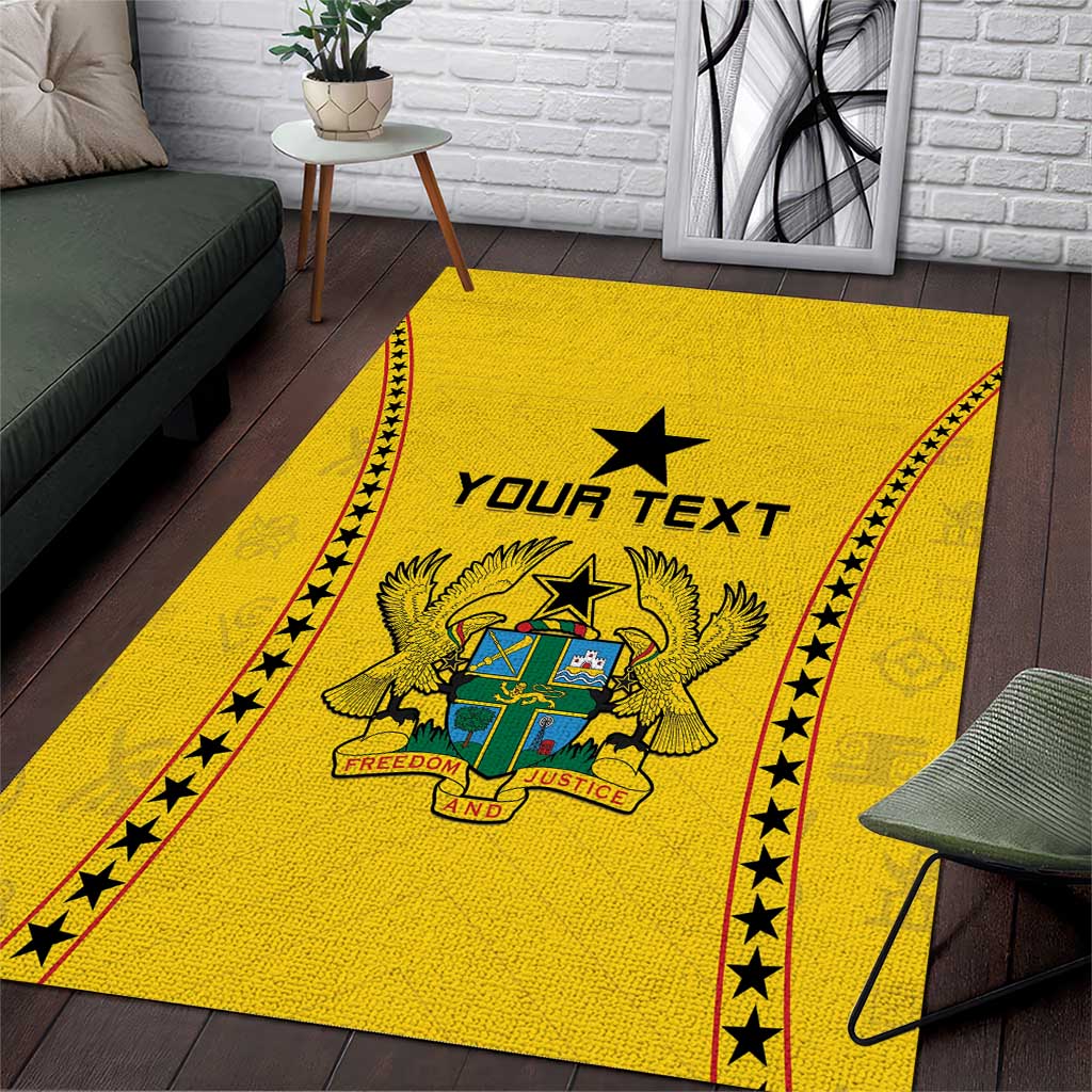 Custom Ghana Football Area Rug Mix Adinkra Pattern LT15