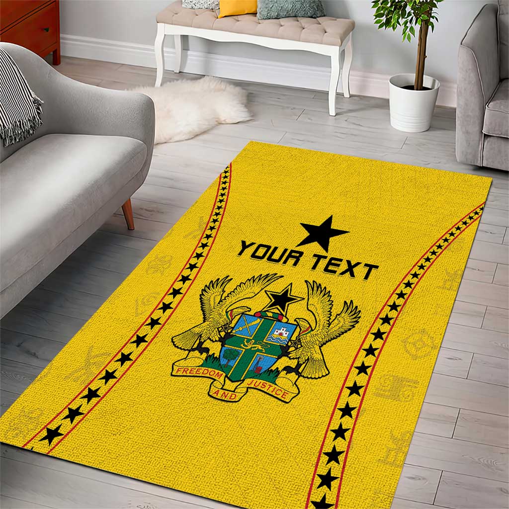 Custom Ghana Football Area Rug Mix Adinkra Pattern LT15