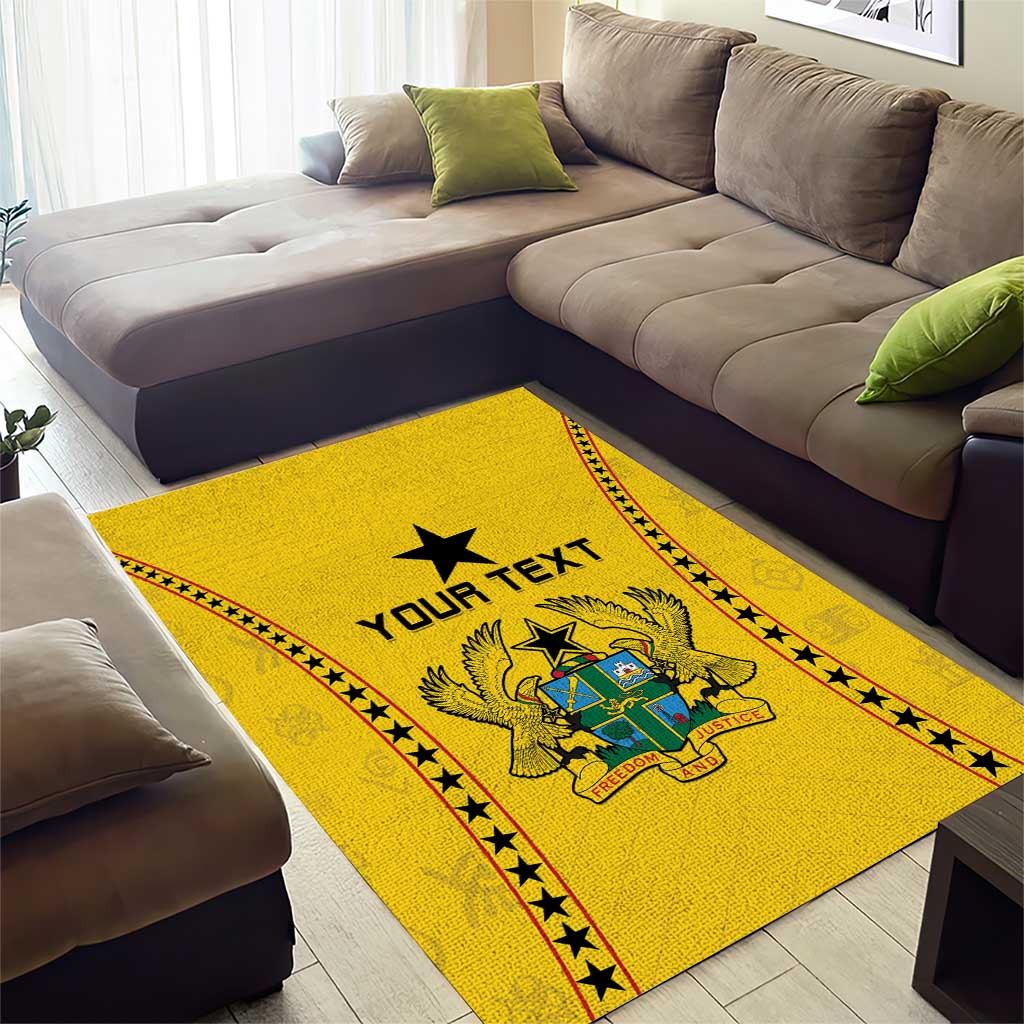 Custom Ghana Football Area Rug Mix Adinkra Pattern LT15