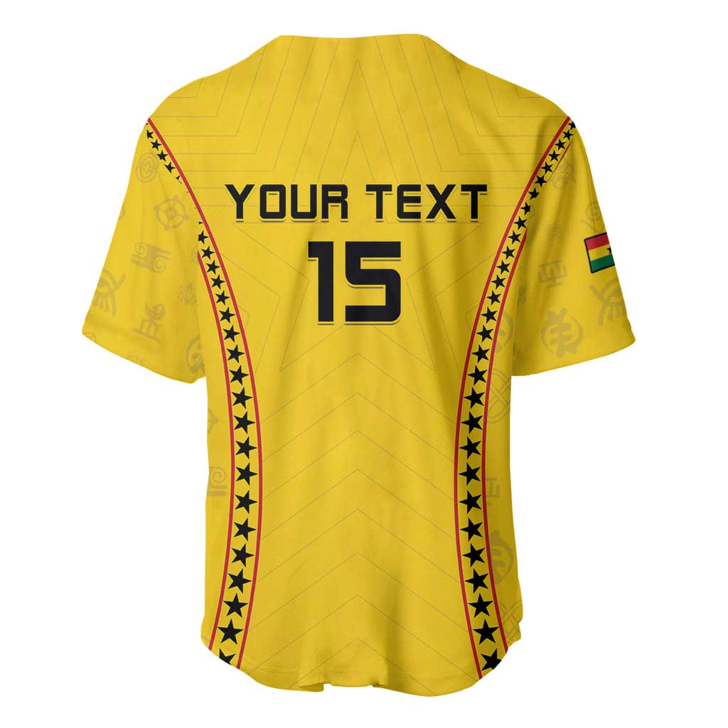 Custom Ghana Football Baseball Jersey Mix Adinkra Pattern LT15