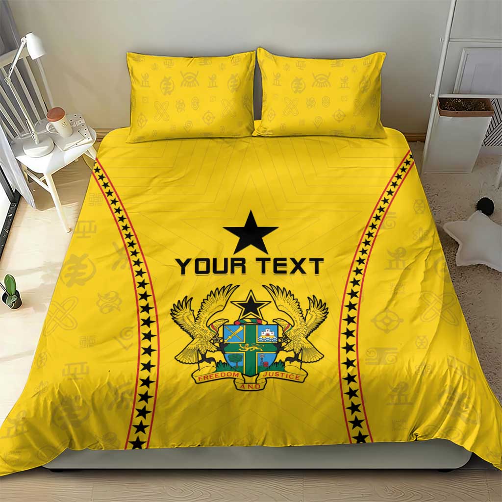 Custom Ghana Football Bedding Set Mix Adinkra Pattern LT15