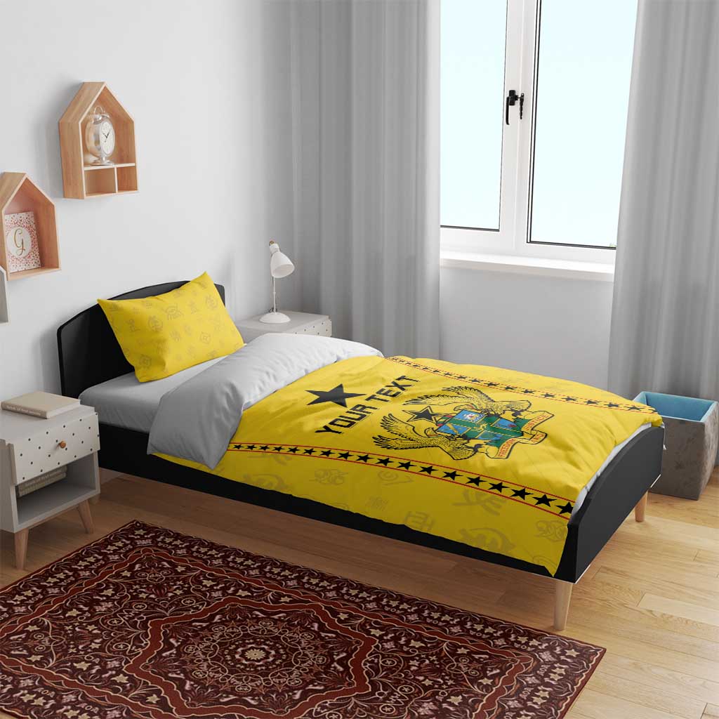 Custom Ghana Football Bedding Set Mix Adinkra Pattern LT15