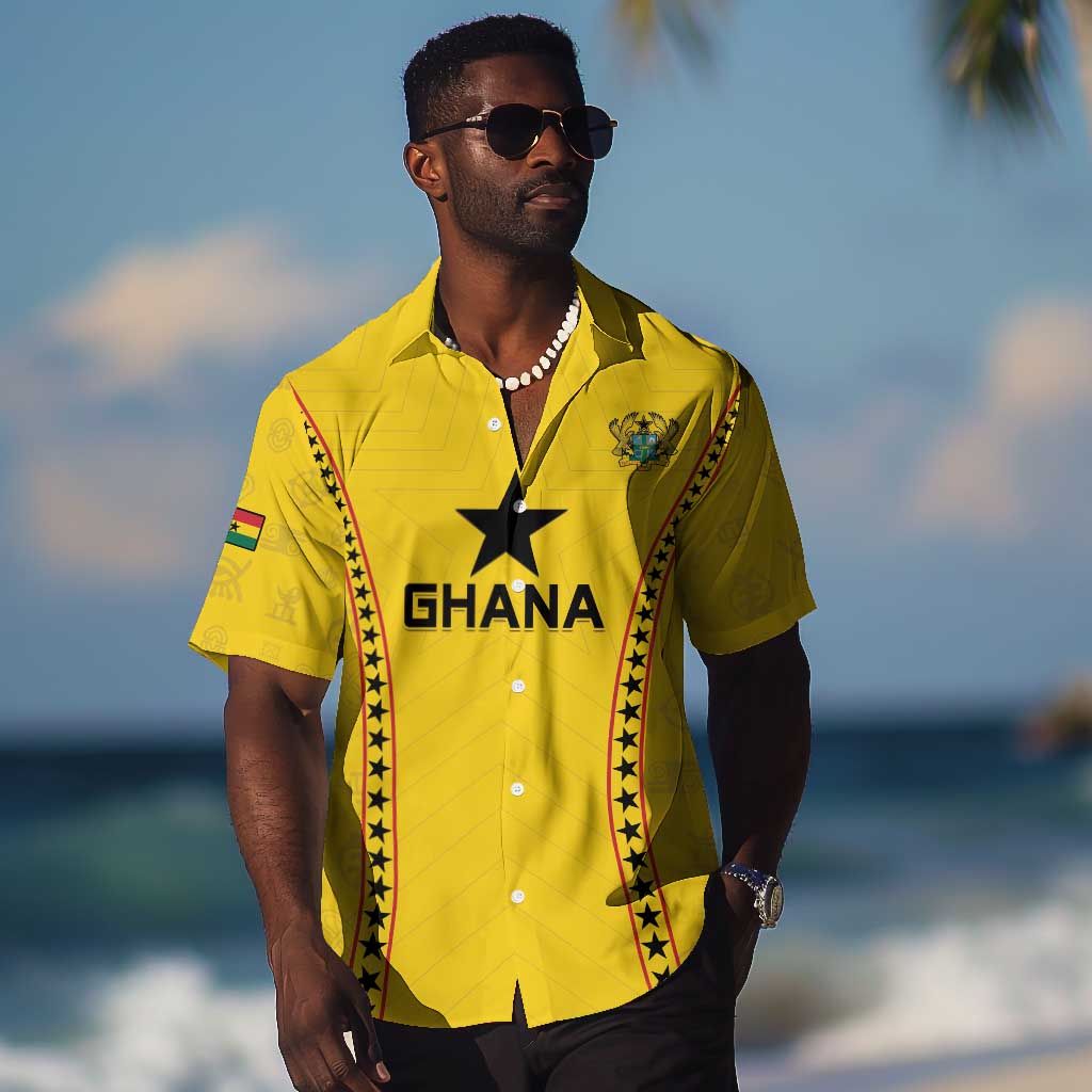 Custom Ghana Football Hawaiian Shirt Mix Adinkra Pattern LT15