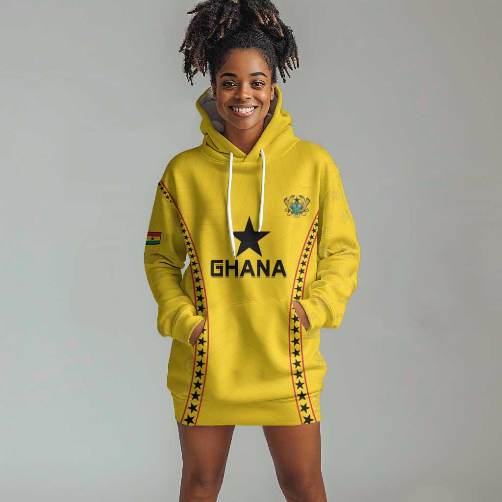 Custom Ghana Football Hoodie Dress Mix Adinkra Pattern LT15