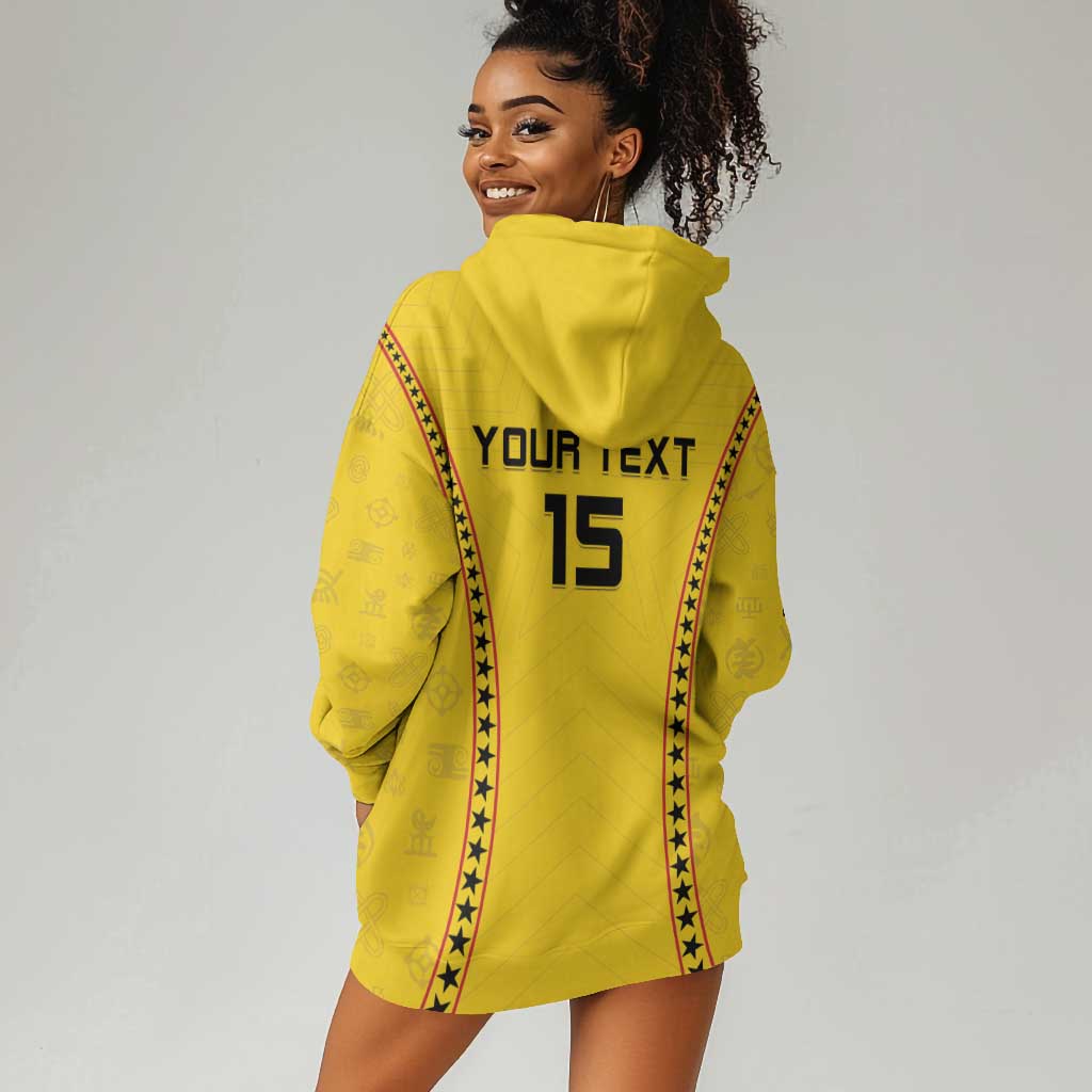 Custom Ghana Football Hoodie Dress Mix Adinkra Pattern LT15