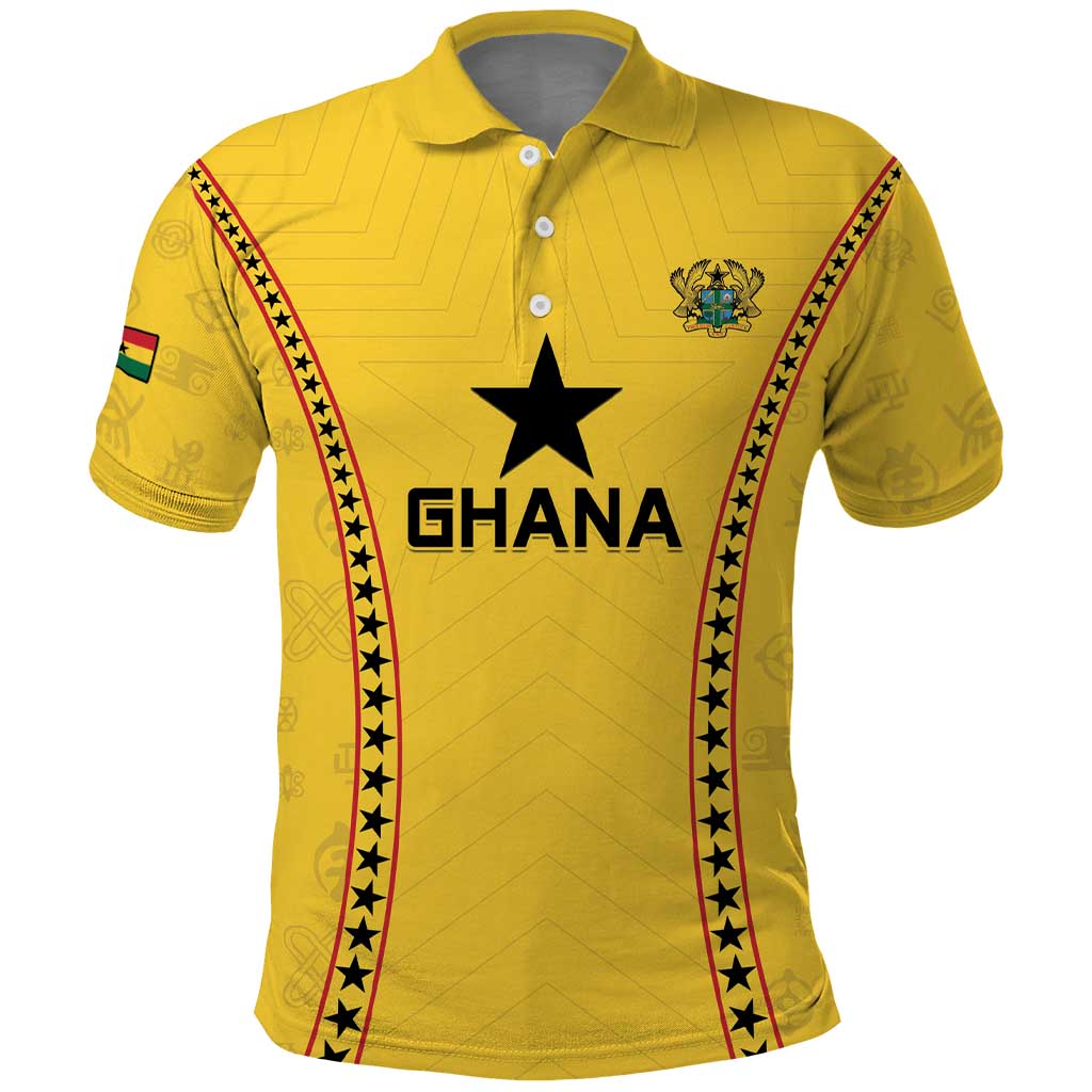 Custom Ghana Football Polo Shirt Go Black Stars LT15