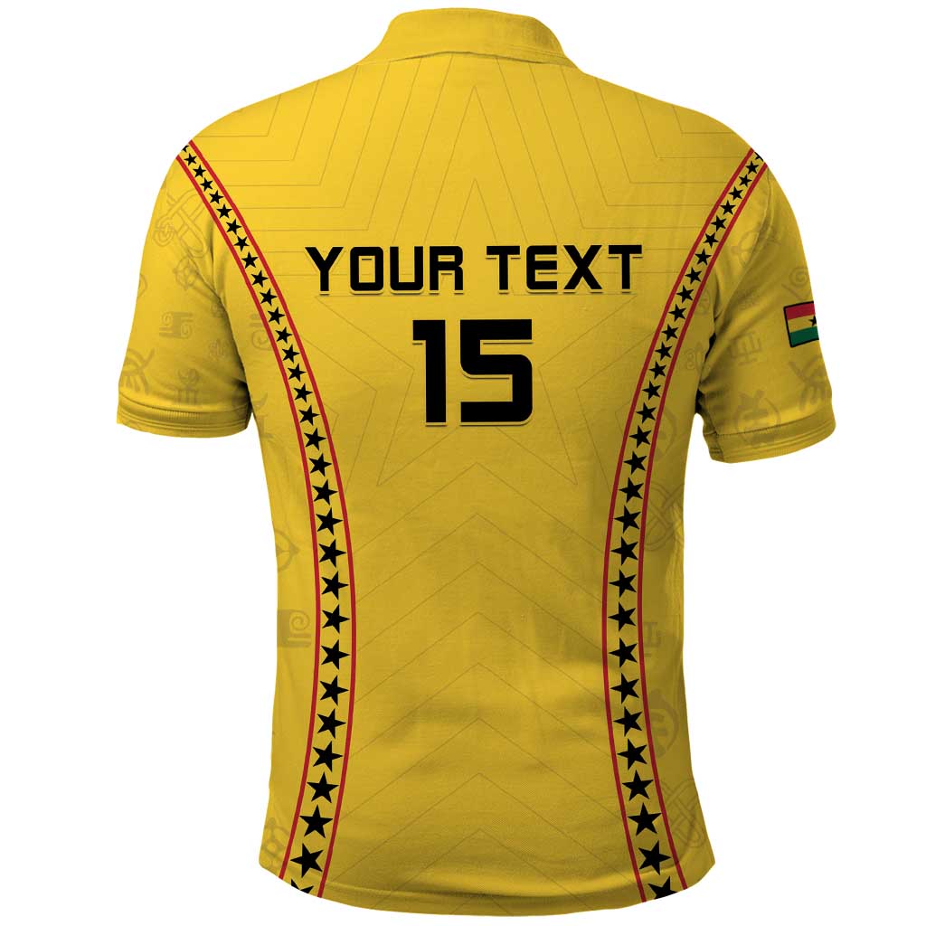 Custom Ghana Football Polo Shirt Go Black Stars LT15