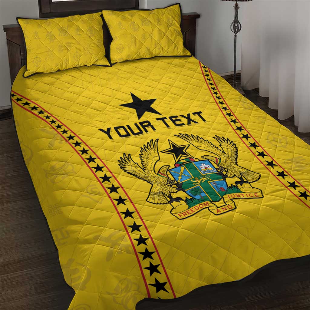 Custom Ghana Football Quilt Bed Set Mix Adinkra Pattern LT15