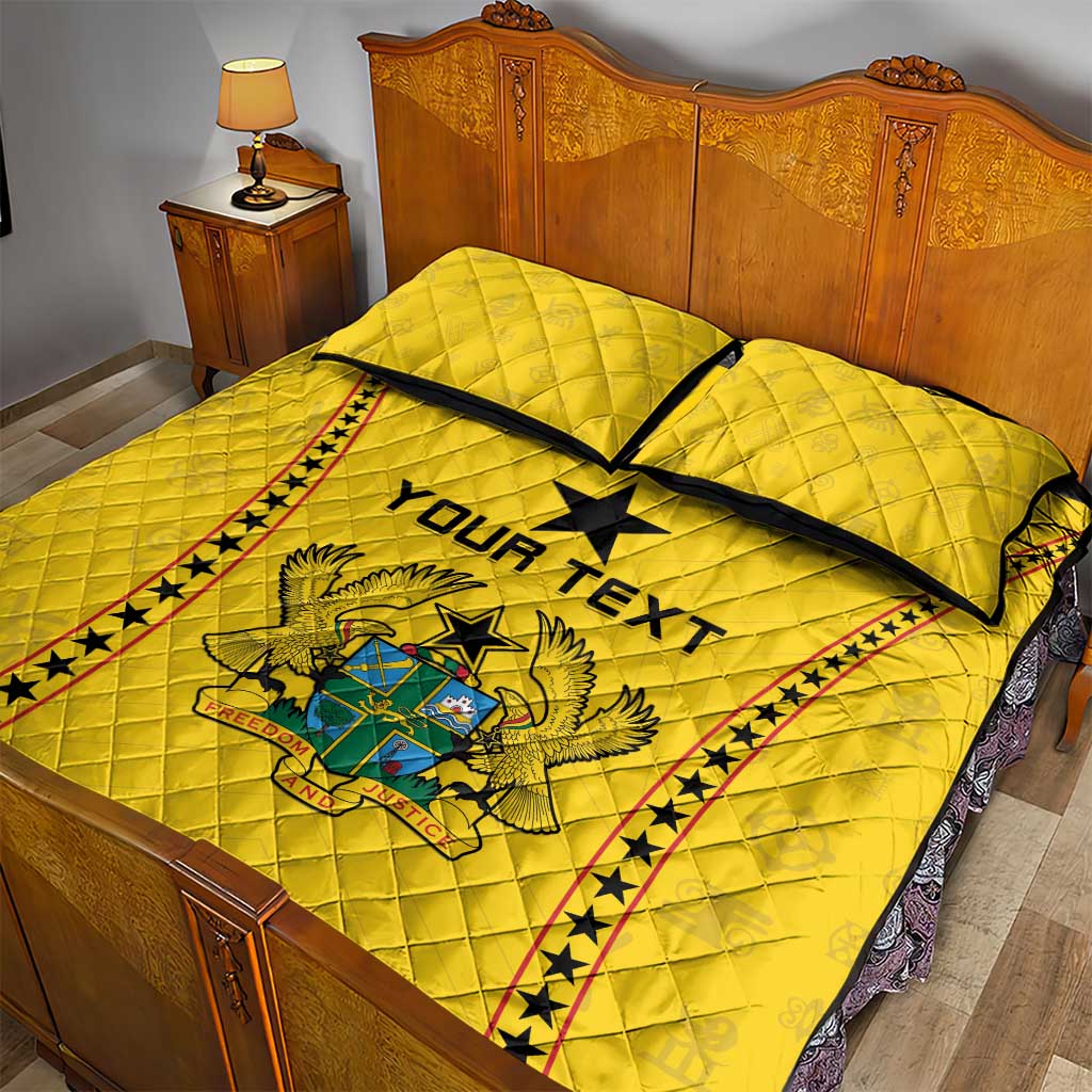 Custom Ghana Football Quilt Bed Set Mix Adinkra Pattern LT15