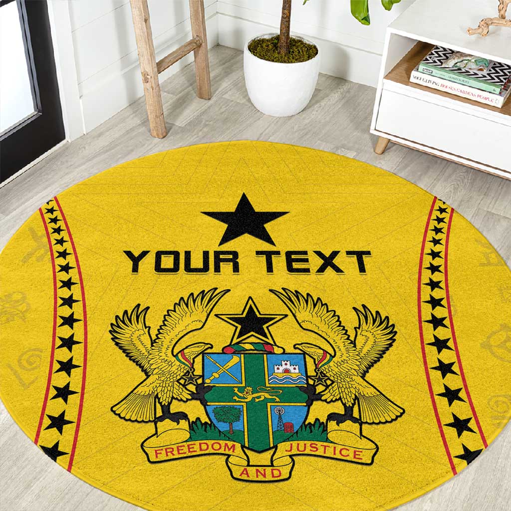 Custom Ghana Football Round Carpet Mix Adinkra Pattern LT15