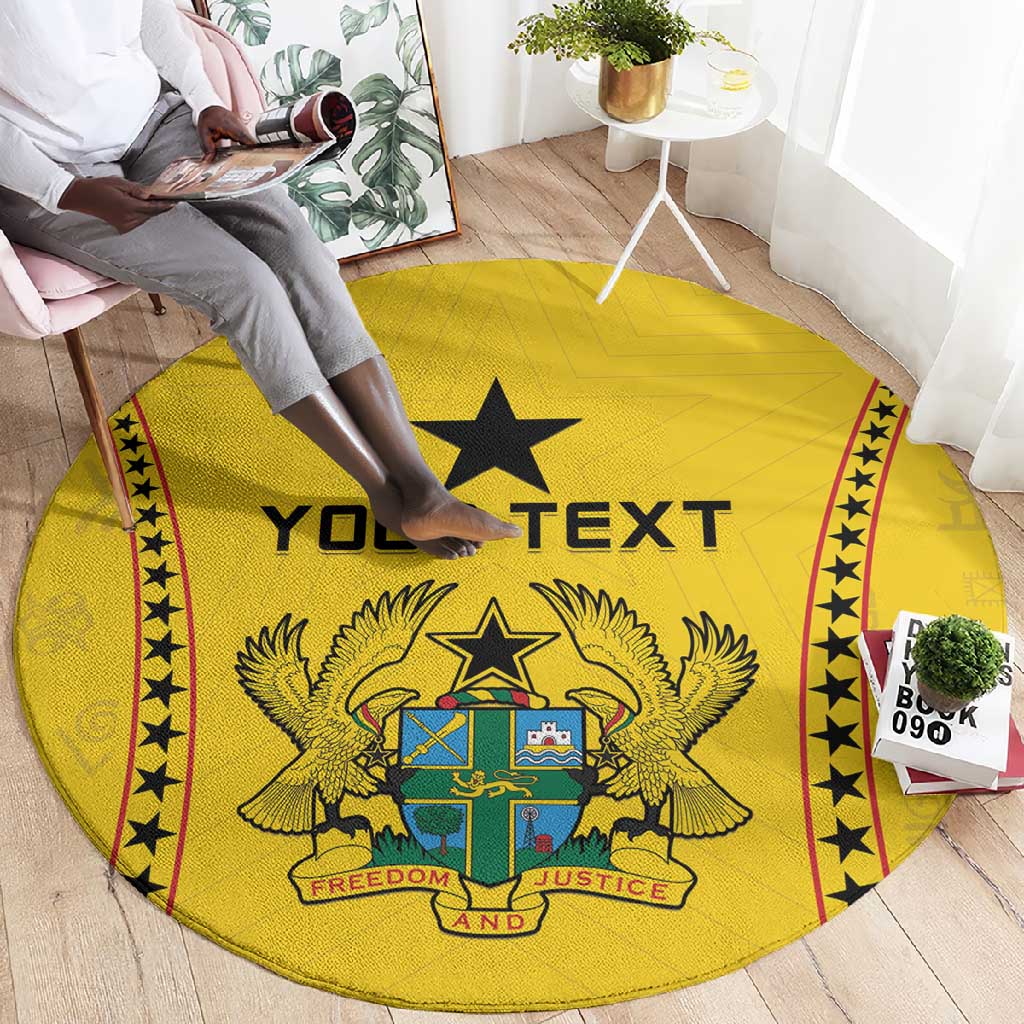 Custom Ghana Football Round Carpet Mix Adinkra Pattern LT15