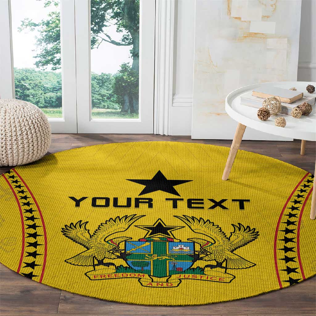 Custom Ghana Football Round Carpet Mix Adinkra Pattern LT15