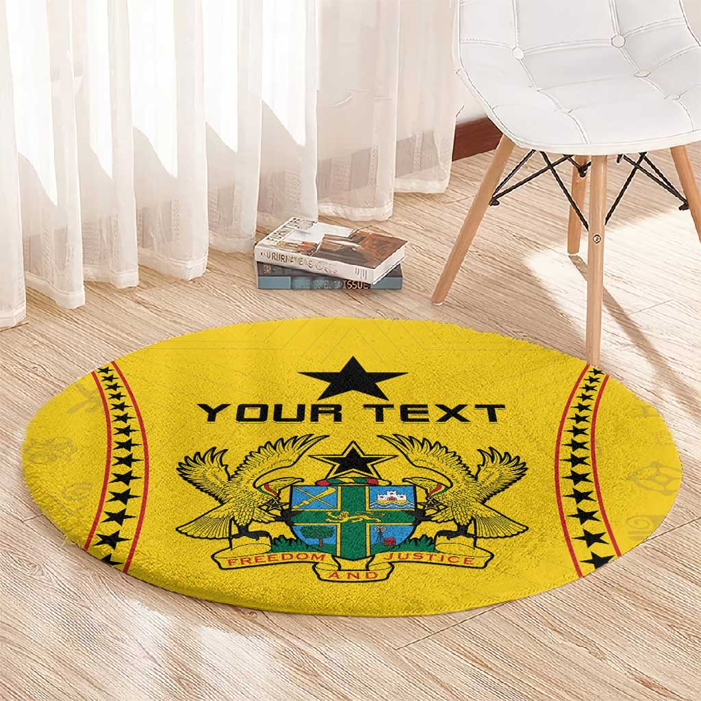 Custom Ghana Football Round Carpet Mix Adinkra Pattern LT15