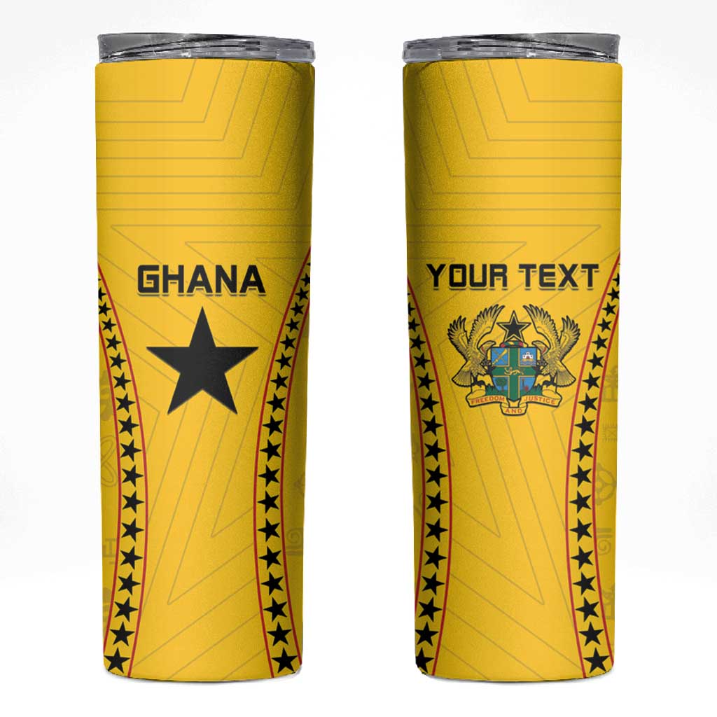 Custom Ghana Football Skinny Tumbler Mix Adinkra Pattern LT15
