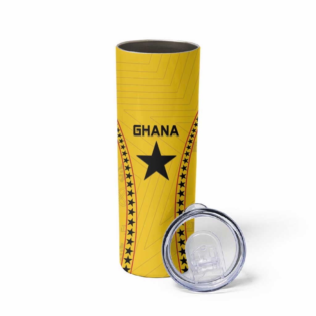 Custom Ghana Football Skinny Tumbler Mix Adinkra Pattern LT15