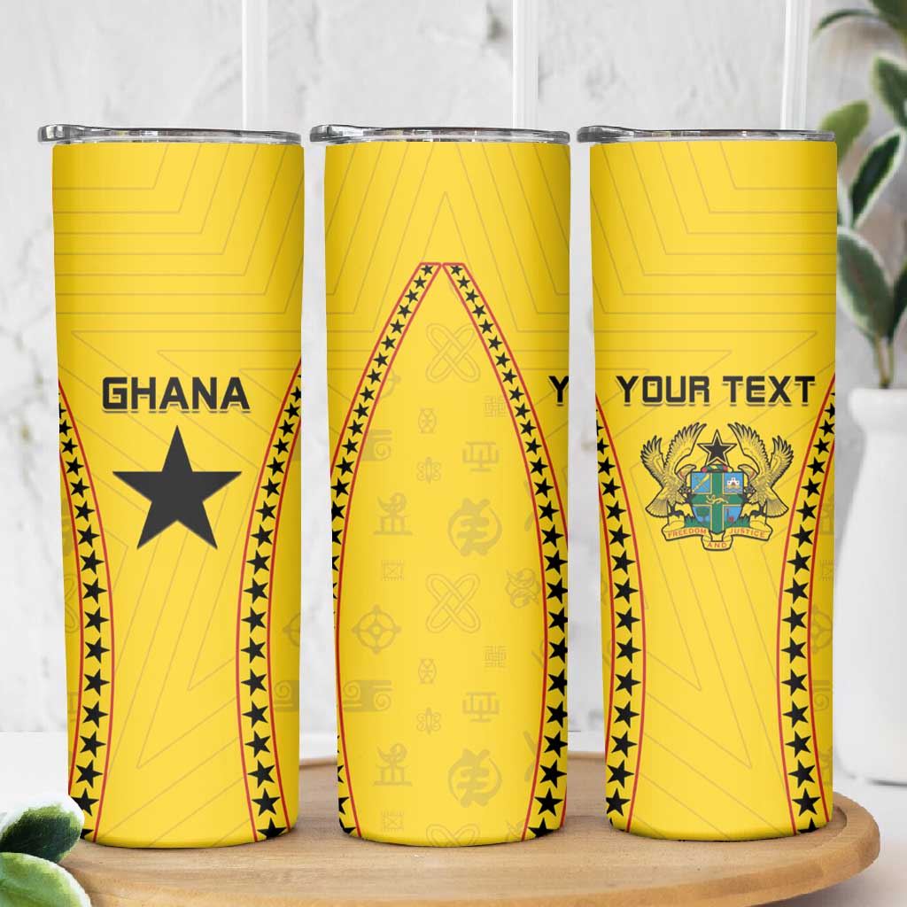 Custom Ghana Football Skinny Tumbler Mix Adinkra Pattern LT15