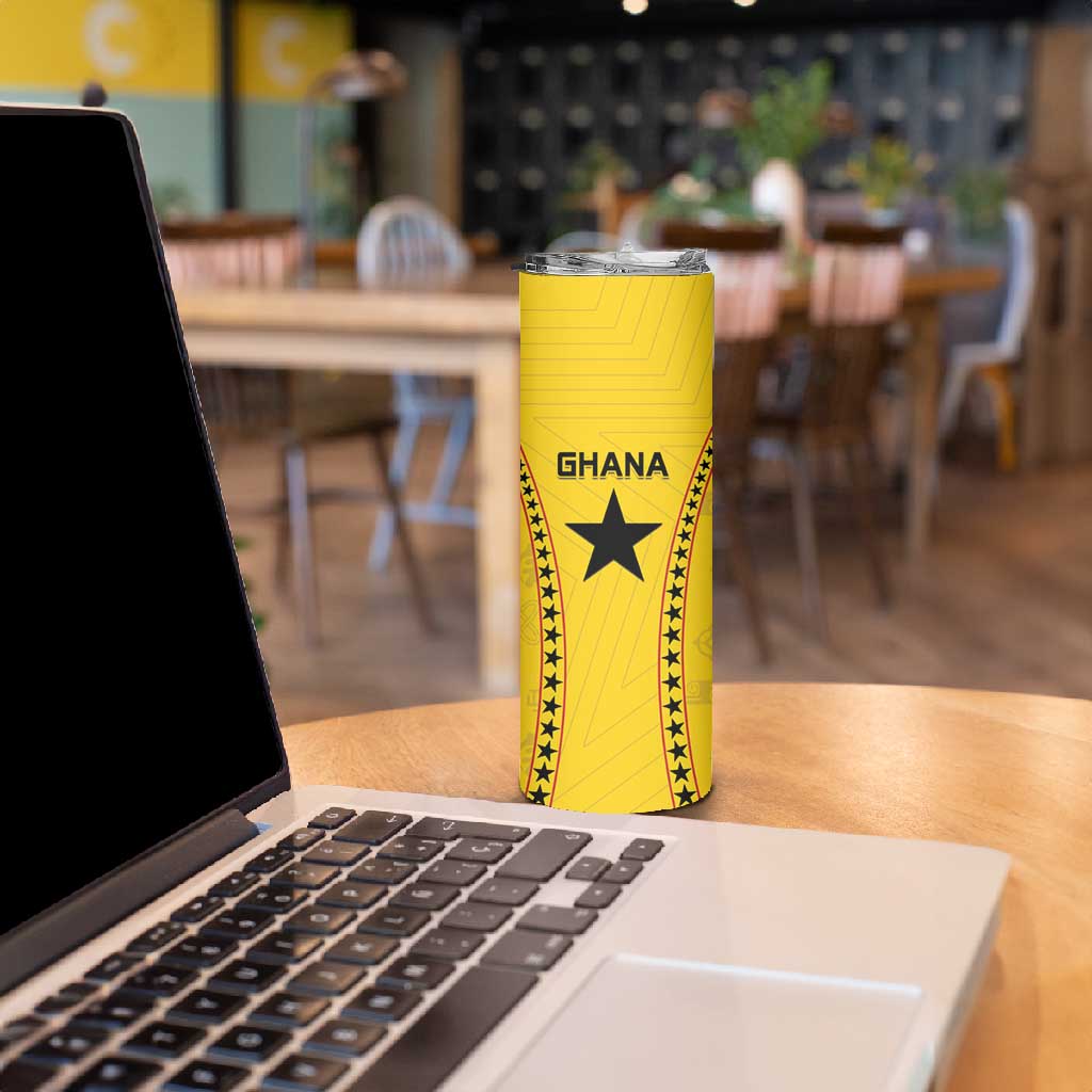 Custom Ghana Football Skinny Tumbler Mix Adinkra Pattern LT15