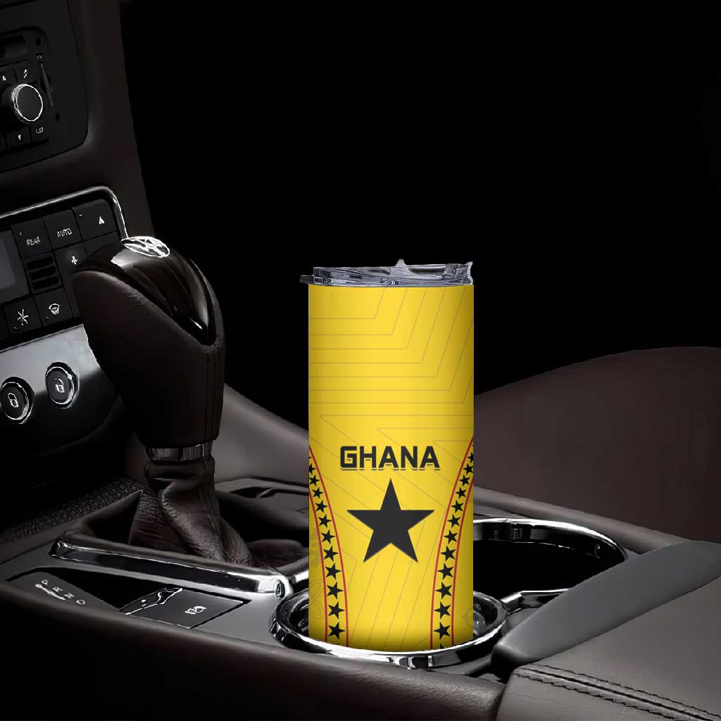 Custom Ghana Football Skinny Tumbler Mix Adinkra Pattern LT15
