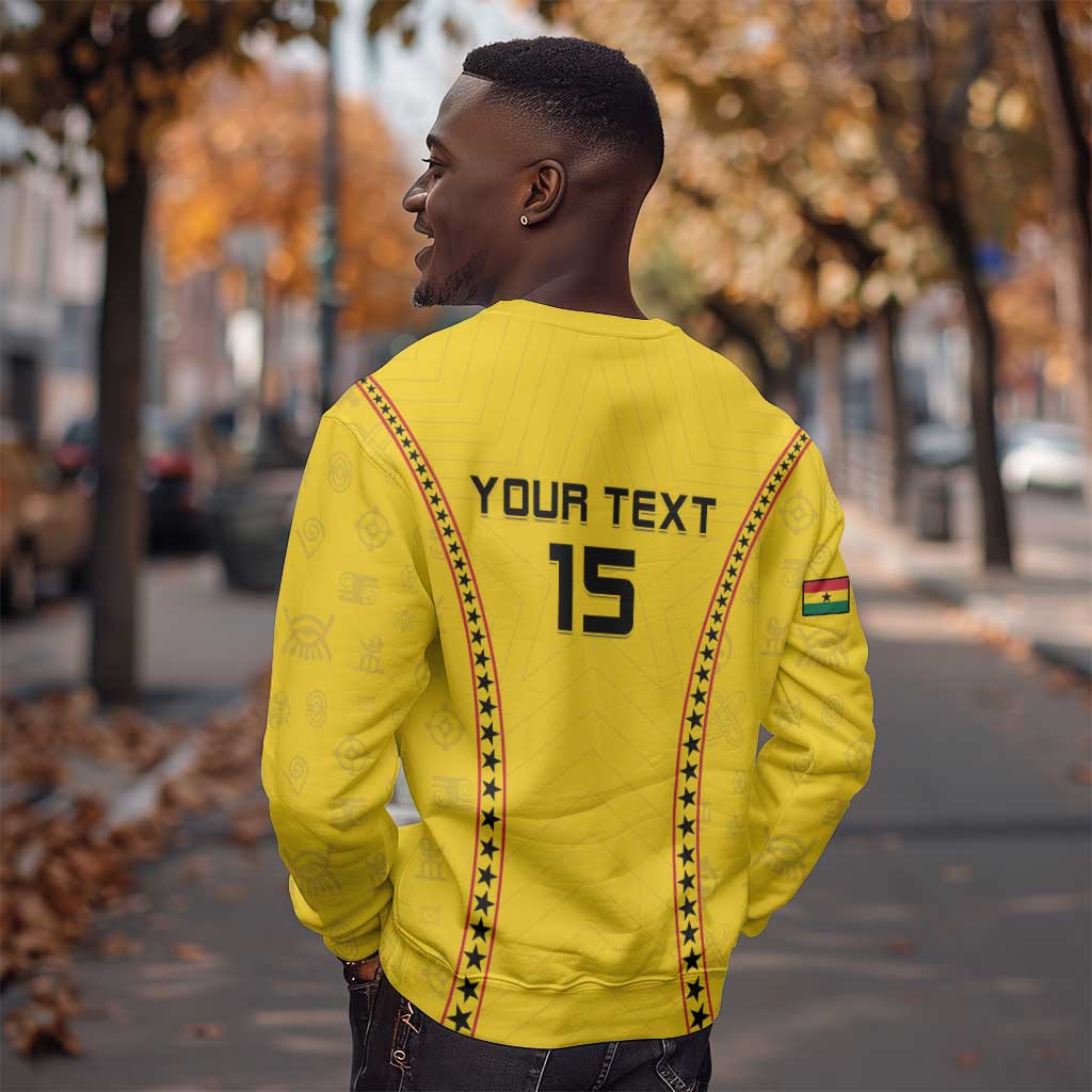Custom Ghana Football Sweatshirt Mix Adinkra Pattern LT15