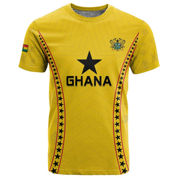 Custom Ghana Football T shirt Mix Adinkra Pattern LT15