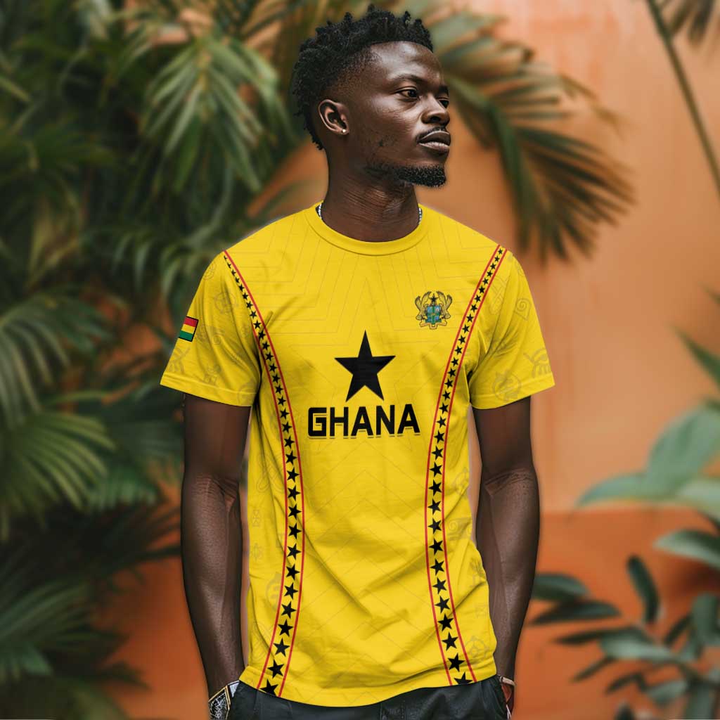Custom Ghana Football T shirt Mix Adinkra Pattern LT15