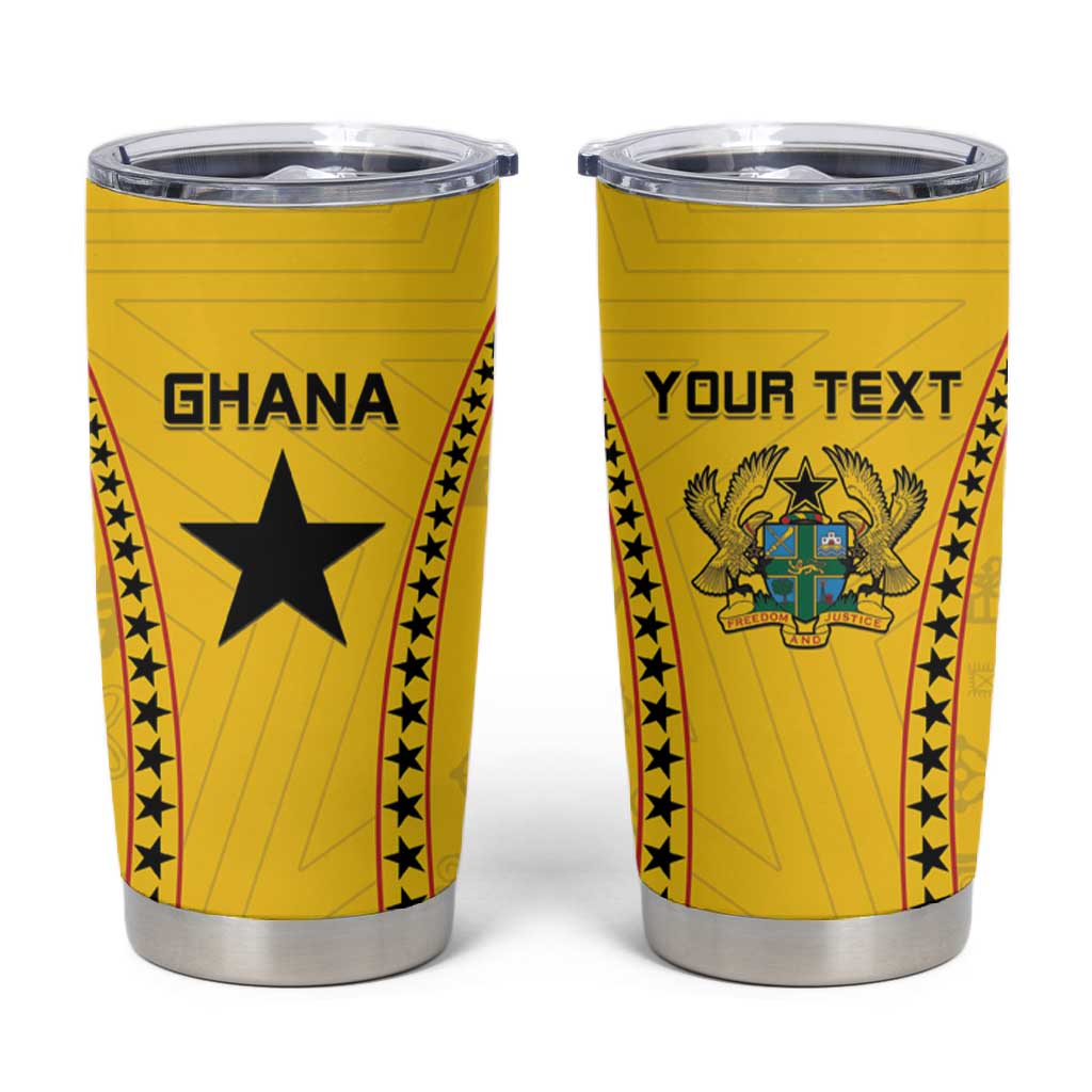 Custom Ghana Football Tumbler Cup Mix Adinkra Pattern LT15