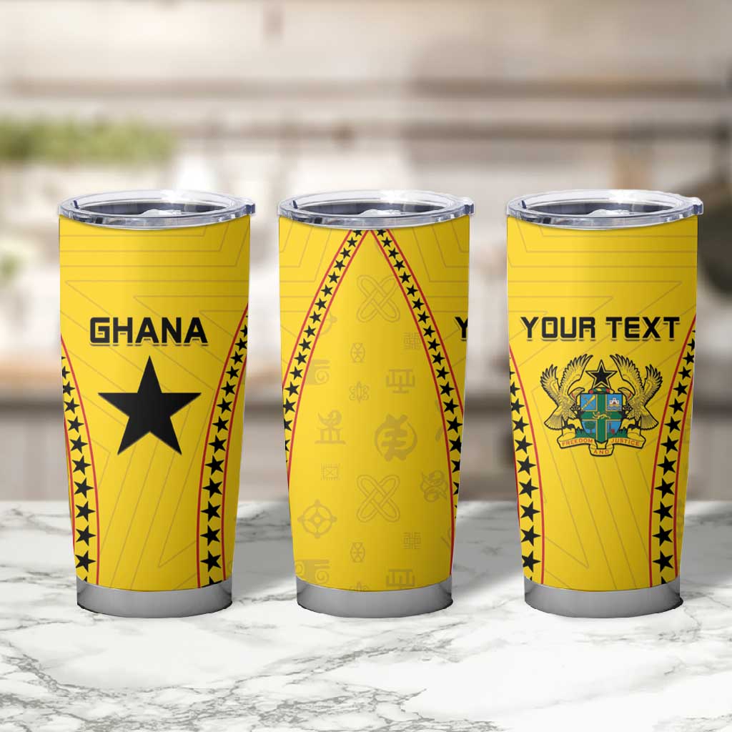 Custom Ghana Football Tumbler Cup Mix Adinkra Pattern LT15