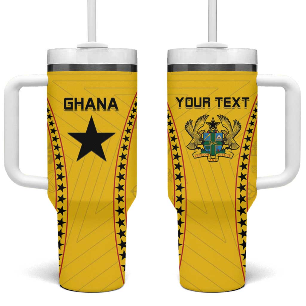 Custom Ghana Football Tumbler With Handle Mix Adinkra Pattern LT15