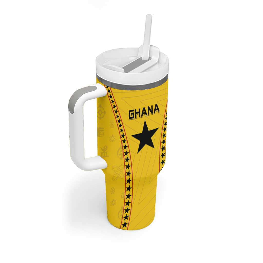Custom Ghana Football Tumbler With Handle Mix Adinkra Pattern LT15