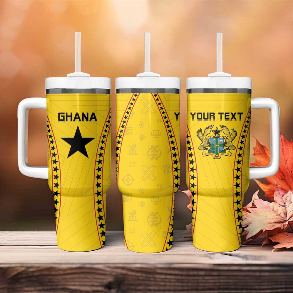 Custom Ghana Football Tumbler With Handle Mix Adinkra Pattern LT15