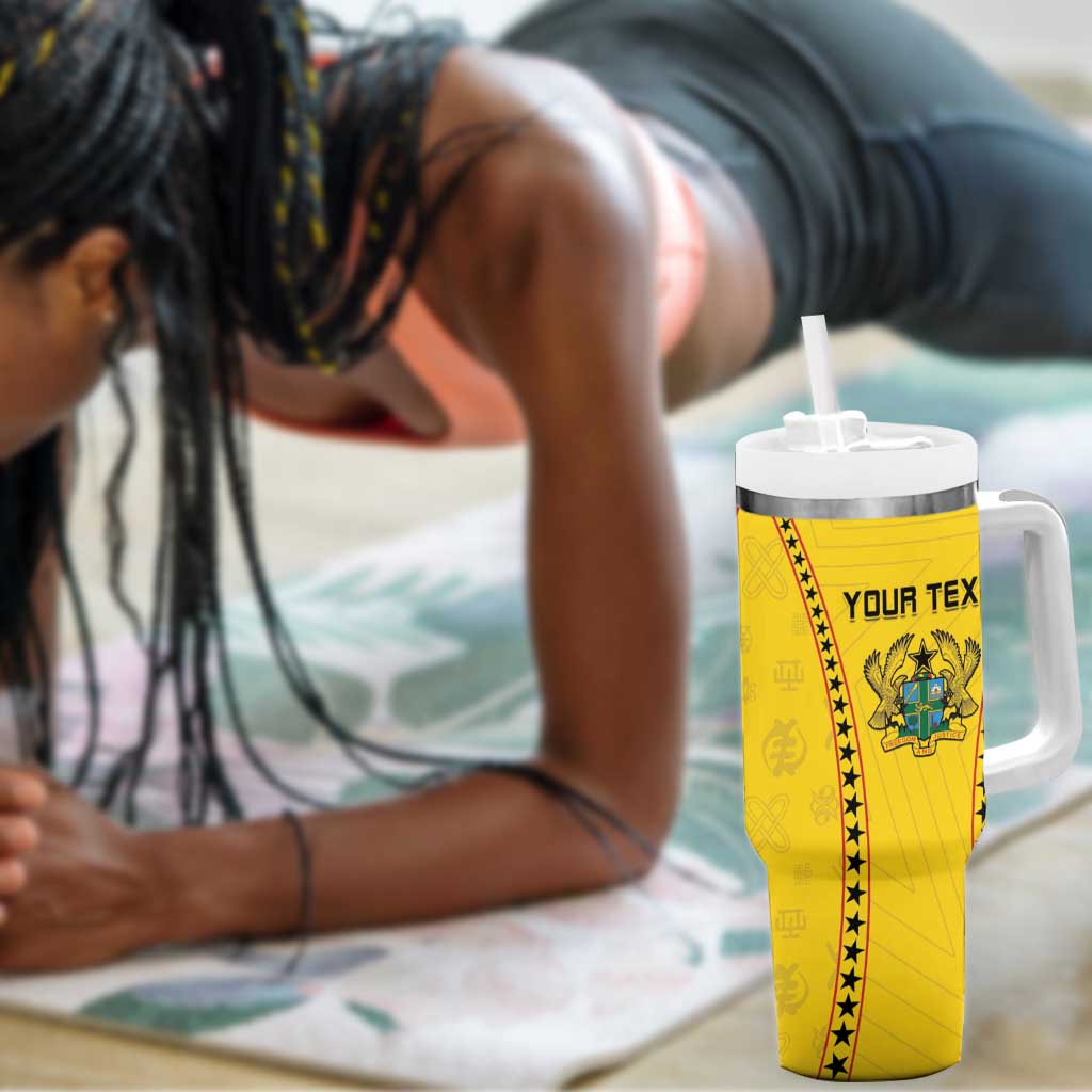 Custom Ghana Football Tumbler With Handle Mix Adinkra Pattern LT15
