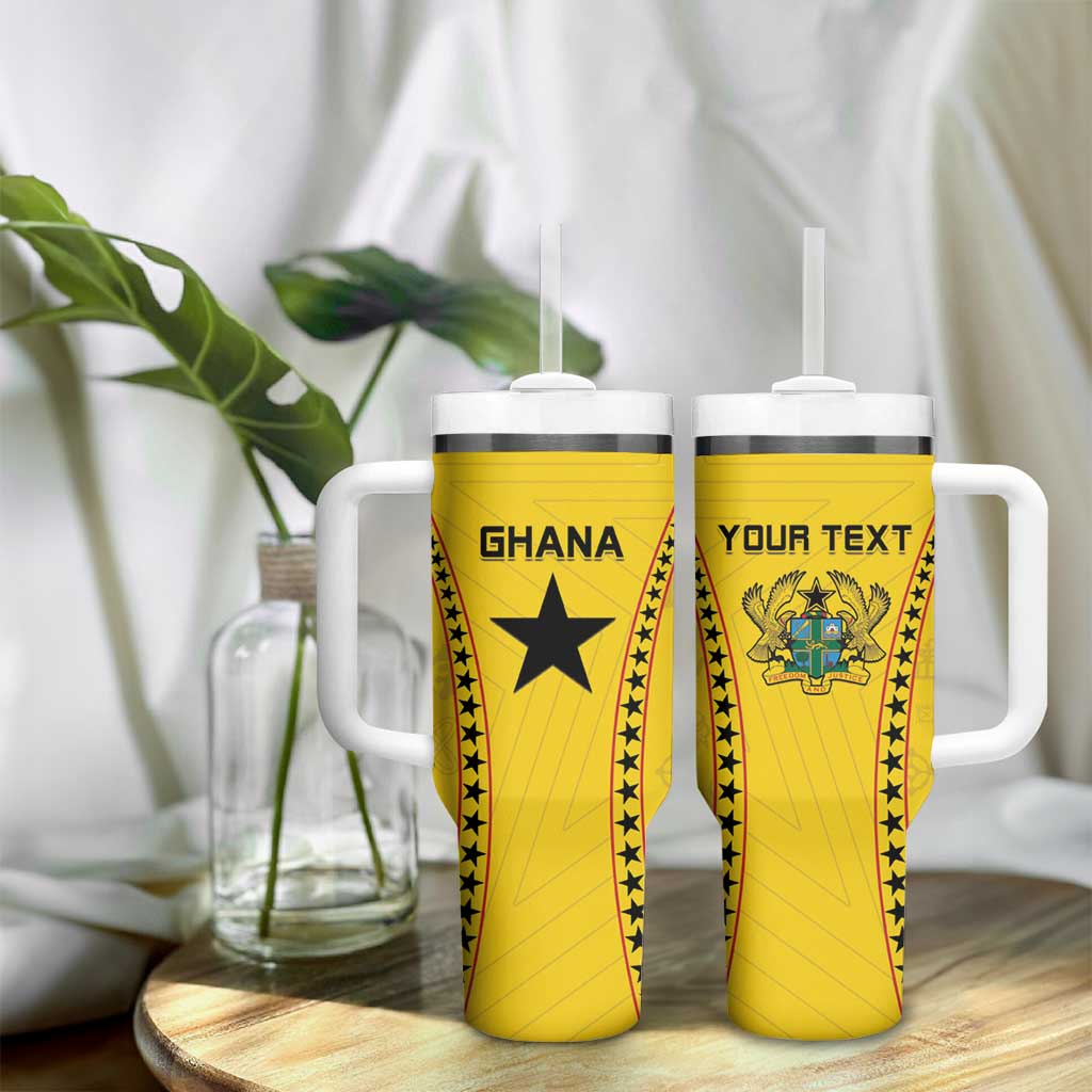Custom Ghana Football Tumbler With Handle Mix Adinkra Pattern LT15