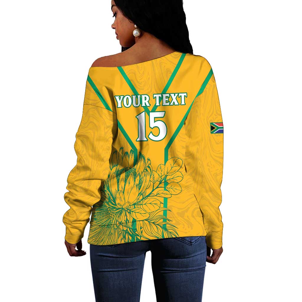 Custom Afro South Africa Soccer Off Shoulder Sweater Go Champions LT15