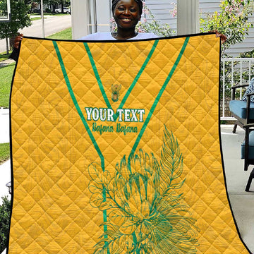 Custom Afro South Africa Soccer Quilt Go Champions LT15