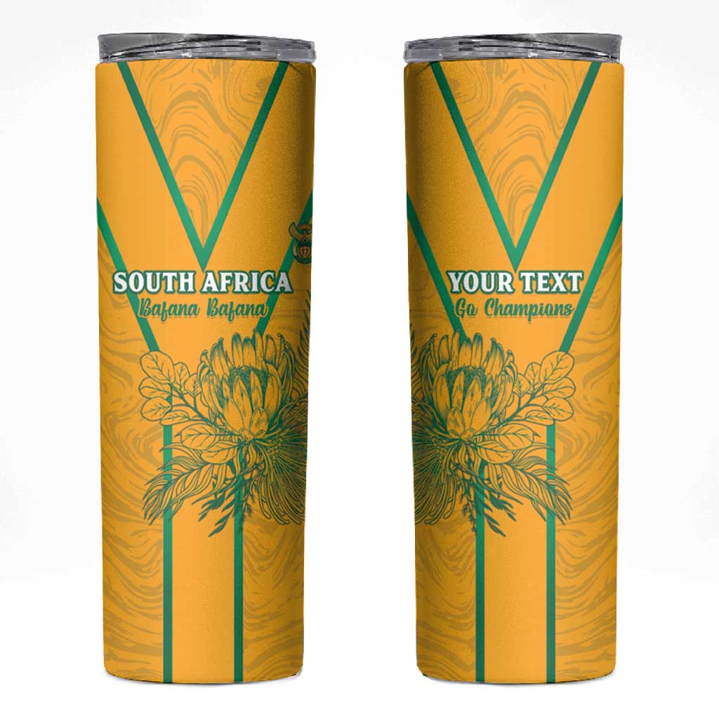 Custom Afro South Africa Soccer Skinny Tumbler Go Champions LT15