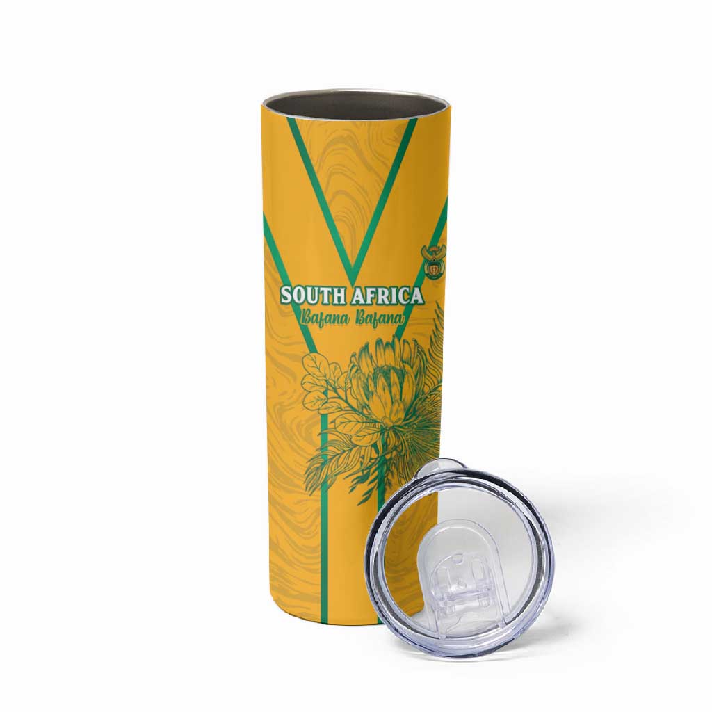 Custom Afro South Africa Soccer Skinny Tumbler Go Champions LT15